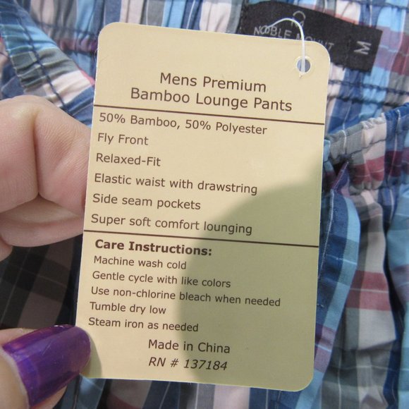 Noble Mount Mens Bamboo Sleep Lounge Pants Size Medium NWT - Picture 8 of 10